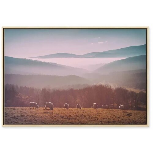  Slika - Sheep in Mountain Landscape (1-part) - Animals in Nature 120x80 U prirodnom drvenom okviru Cene