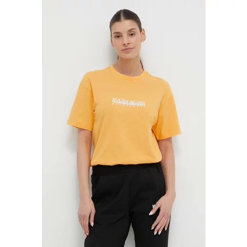 Napapijri Pamučna majica za žene, boja: žuta
