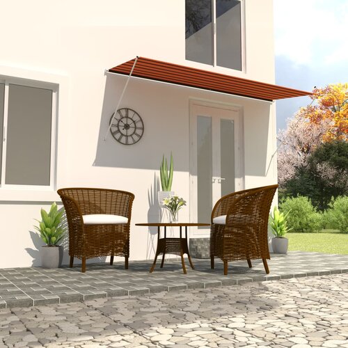 vidaXL Zložljiva tenda 350x150 cm oranžna in rjava, (20692717) Cene