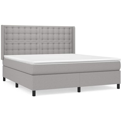  Krevet box spring s madracem svjetlosiva 160x200 cm tkanina Slike