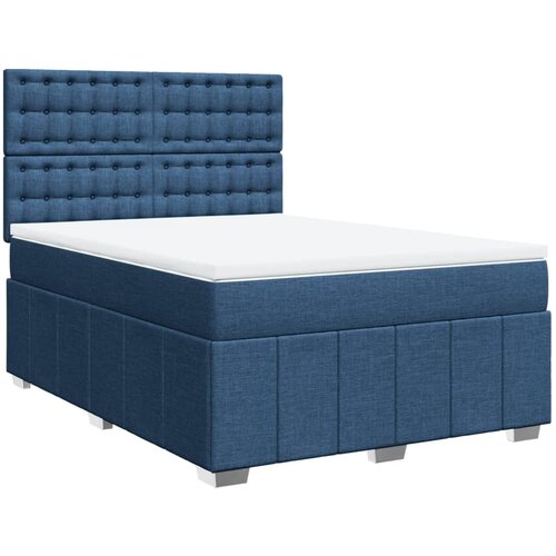 vidaXL Box spring postelja z vzmetnico modra 160x200 cm blago, (21308793) Cene