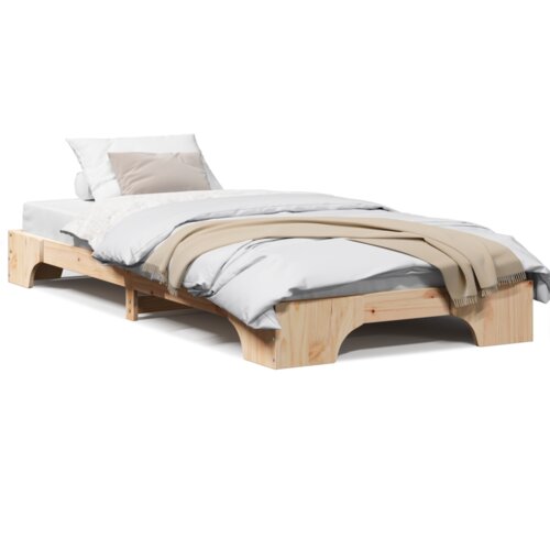 VidaXL krevetna konstrukcija prirodno čvrsto borovo drvo 90 x 190 cm Slike