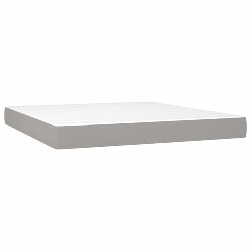  box spring s madracem LED svjetlosivi 180x200 cm tkanina Slike