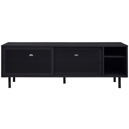 Unique Furniture Črna kovinska TV omarica 160x55x45 cm Veep – Cene