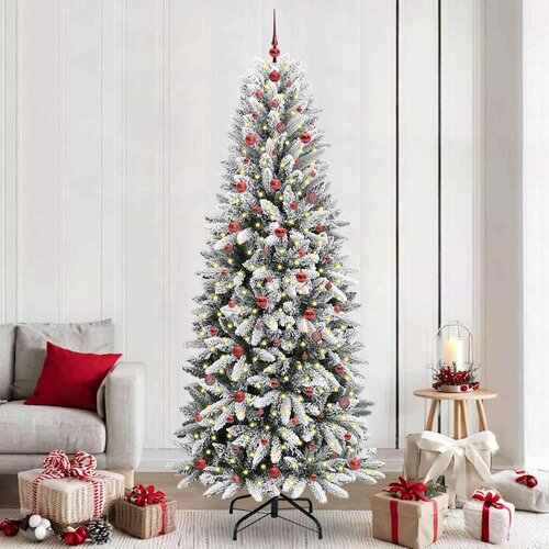 vidaXL Umjetno božićno drvce s stalakom Bijelo 93 x 93 x 240 cm Cijene