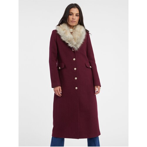 Orsay Burgundy women's wool coat - Women's Cene