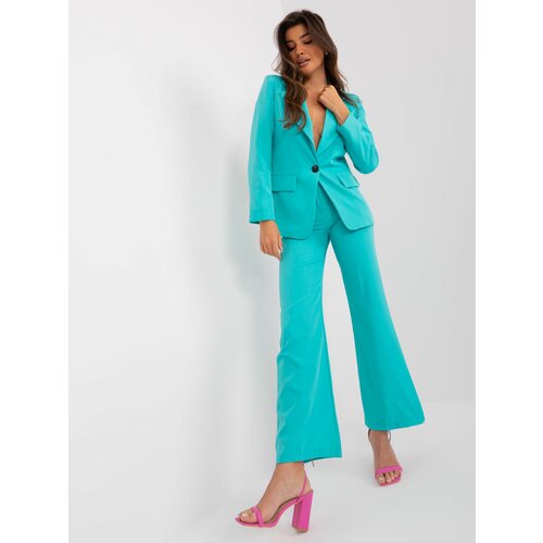 Fashion Hunters Turquoise elegant blazer with button closure Slike