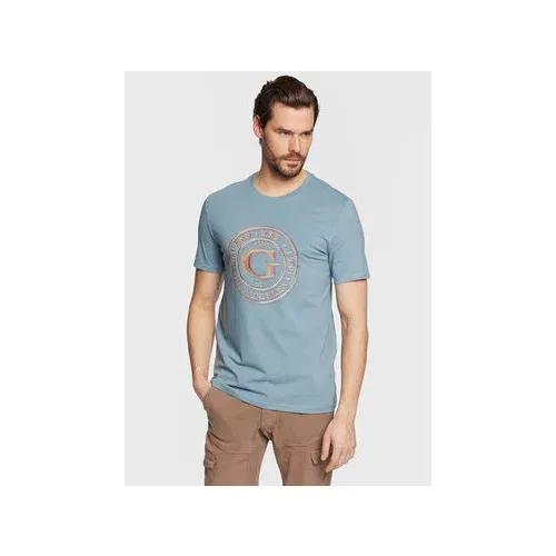 Guess Majica Round Logo M3GI11 J1314 Modra Slim Fit