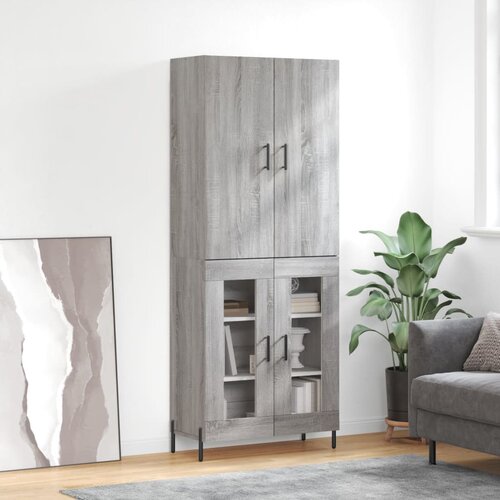 vidaXL Visoka komoda siva sonome 69 5x34x180 cm od konstruiranog drva Cijene