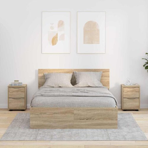 vidaXL Noćni ormarići s ladicama 2 pcs Sonoma hrast 30,5 x 30 x 43 cm Cene