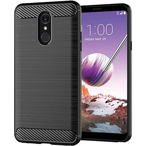  Gumijasti / gel etui Carbon za LG Q Stylus - črni Cene