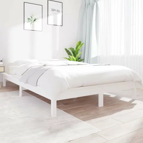  Okvir za krevet bijeli 160x200 cm od masivne borovine