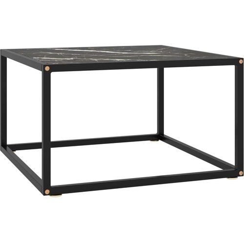 vidaXL Klubska mizica črna s črnim marmornim steklom 60x60x35 cm Cene