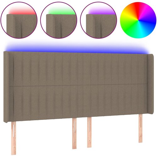 Maison Chic led posteljno vzglavje - vzglavna omarica - nočna omarica taupe 203x16x118/128 cm blago, (21706197) Slike