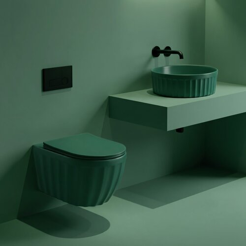 Rea Set: Viseča WC &scaron;koljka + Nadpultni umivalnik Duo Matcha Matt Cene