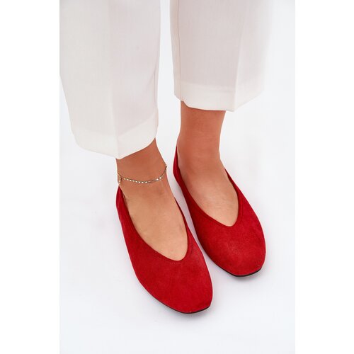 Boto Classic Ballet Flats Made Of Eco Suede Red Osallin Cene
