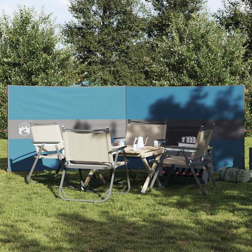 VidaXL Vjetrobran za kampiranje plavo 344x120 cm vodootporni Slike
