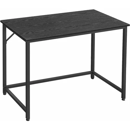 Songmics Pisalna miza, majhna računalniška miza, pisarniška miza, delovna soba, spalnica, 50 x 100 x 75 cm, industrijsko oblikovanje, kovinski okvir, črna LWD041B56, (21158015)