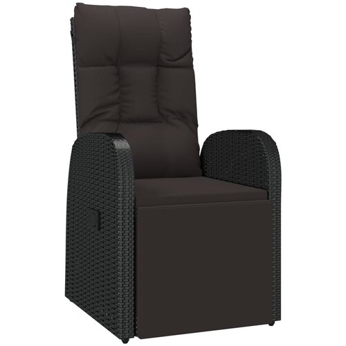 Maison Chic Nastavljiv Vrtni Stoli - Stol za vrt z blazino poli ratan črn JS43, (21877804) Slike