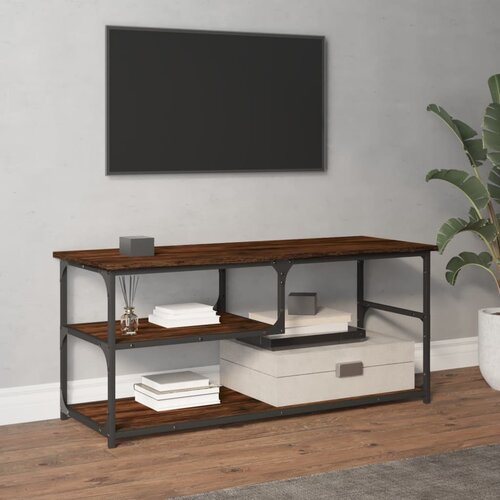 vidaXL TV omarica dimljen hrast 103x38x46,5 cm inženirski les in jeklo Cene