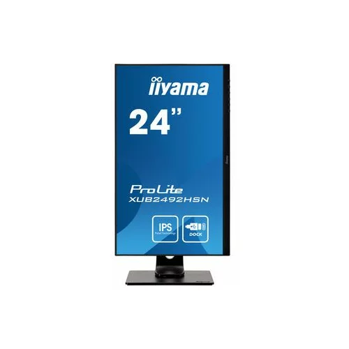 Iiyama Monitor 59,9 cm (23,6") XUB2492HSN-B1 1920x1080 75Hz VA 4ms HDMI DisplayPort USB-C(DP, 65W) 1/2xUSB3.0 Pivot zvočniki RJ45 sRGB 99%