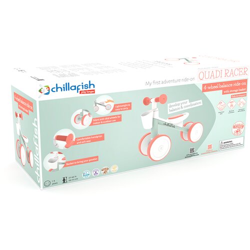 Chillafish Bicikl guralica Quadi Racer Breeze Pink sa korpicom Slike