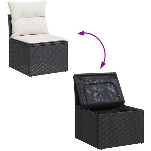 vidaXL 6-dijelni set vrtnih sofa s jastucima crni od poliratana Cijene