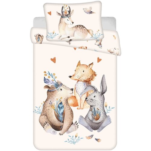 Jerry Fabrics Bež pamučna dječja posteljina za dječji krevetić 100x135 cm Animals &amp;quot;Woodland&amp;quot; &amp;ndash; Slike