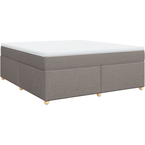 VidaXL Krevet s oprugama i madracem smeđesivi 180x200 cm tkanina Slike