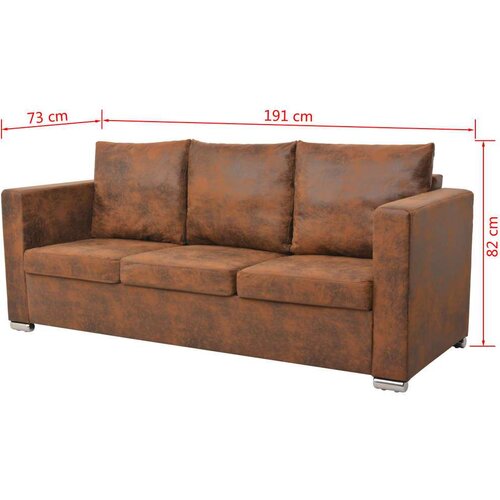 VidaXL 2-dijelni set sofa od umjetne bru&amp;scaron;ene kože Slike