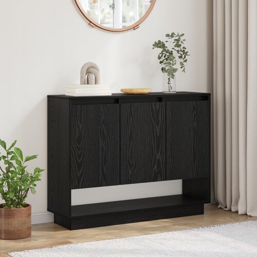 vidaXL s policom s vratima Crni hrast 97 x 29 x 75 cm Konstruirano drvo Cene