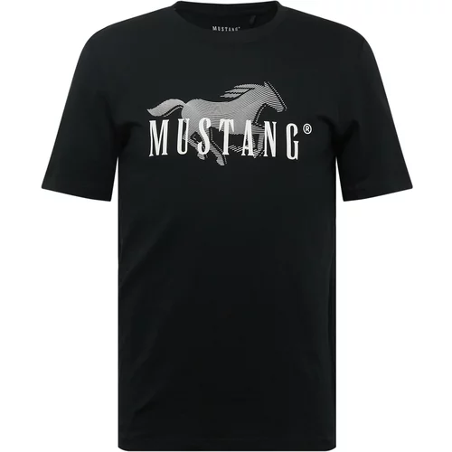 Mustang Majica 'Austin' črna / bela