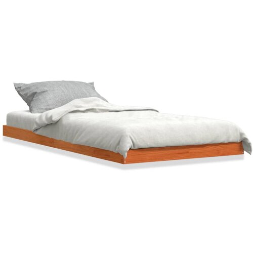 VidaXL Posteljni okvir medeno rjav 90x190 cm trdna borovina Slike