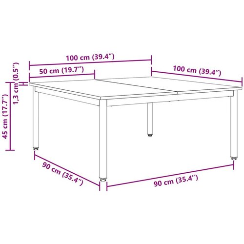 Stolić za kavu Dimni hrast 100 x 100 x 45 cm Konstruirano drvo Slike