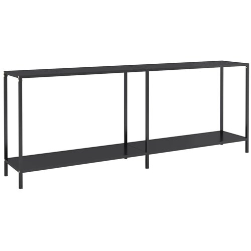 Maison Chic konzolna miza - miza ob steni črna 200x35x75,5 cm kaljeno steklo, (21786649) Cene