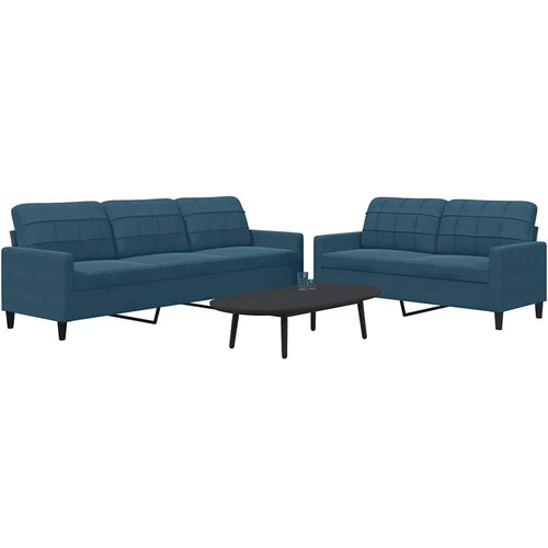  2-dijelni set sofa s jastucima plavi bar&amp;scaron;unasti Slike