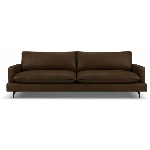Micadoni Home Tamno smeđa kožna sofa 260 cm Virna –