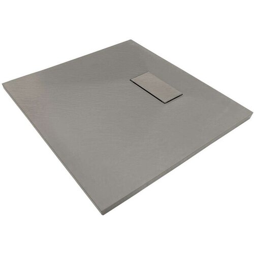 Sanotechnik pravokotna tu&amp;scaron; kad s kanaleto siva, 80x80x2,6cm Slike