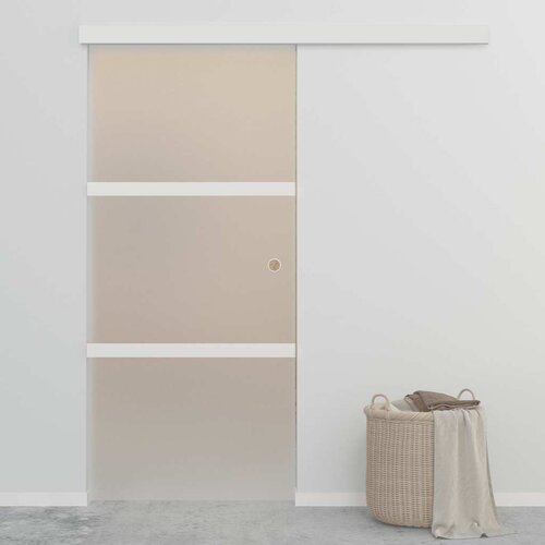 Furnova Drsna vrata ESG steklo in aluminij 90x212 cm srebrna, (21944659) Cene