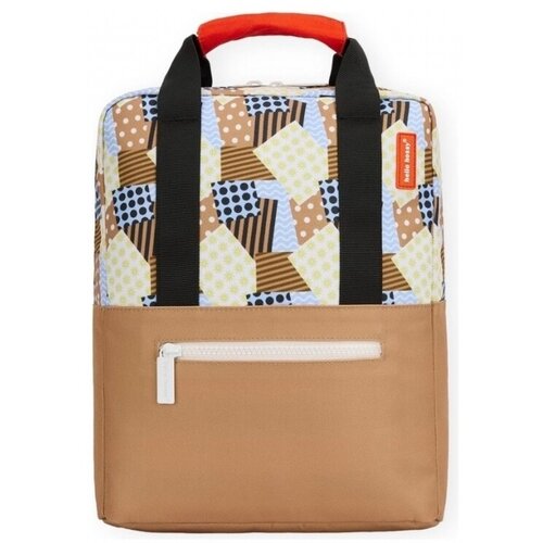 Hello Hossy Nahrbtniki Patchwork Kids Backpack - Brown Večbarvna Slike