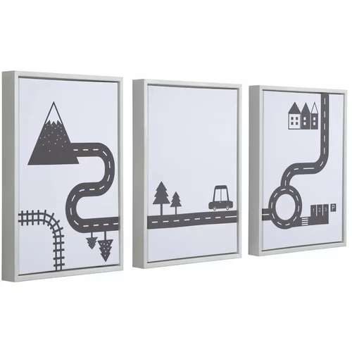 Kave Home set od 3 crno-bijele slike Nisi, 30 x 42 cm