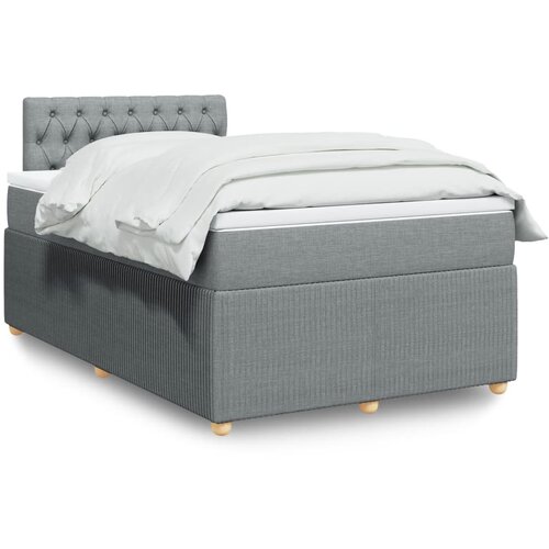 vidaXL Box spring postelja z vzmetnico svetlo siva 120x200 cm blago Cene