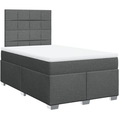 VidaXL Box spring postelja z vzmetnico temno siva 120x190 cm blago, (21306400) Slike