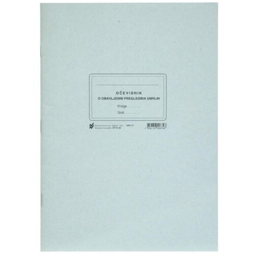 NARODNE NOVINE-UT IV-32 OČEVIDNIK O OBAVLJENIM PREGLEDIMA UMRLIH U GODINI; Knjiga 100 stranica, 21 x 29,7 cm Slike