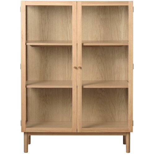 Unique Furniture Vitrina iz masivnega hrasta 140x100 cm Elba – Cene