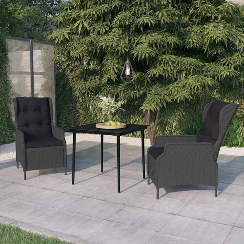  3-dijelni vrtni blagovaonski set tamnosivi Siva Dužina stola 80 cm Cene