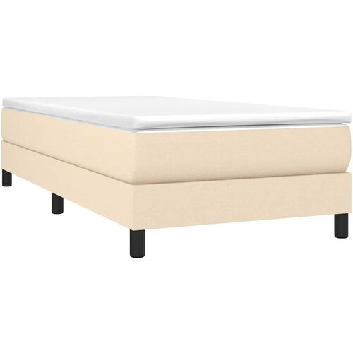  Okvir kreveta s oprugama i madrac krem 80x200 cm od tkanine Slike