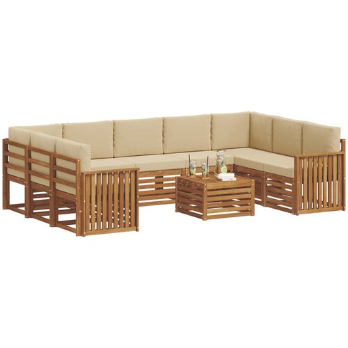  Set vanjskih sofa 10 kom. Prirodna i bež Slike