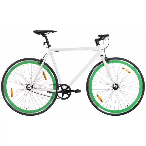 Bicikl s fiksnim zupčanikom bijelo-zeleni 700c 59 cm