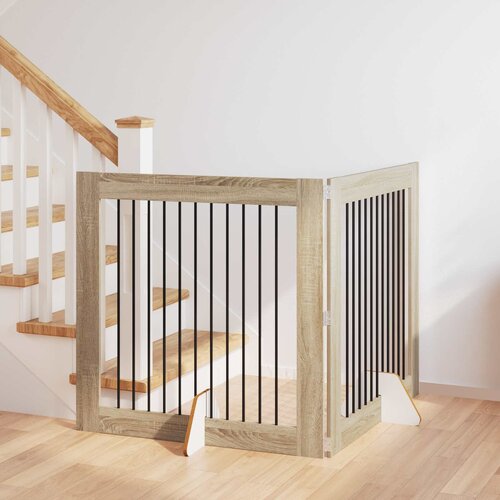  Vrata za pse s postoljem 2 pcs Hrast sonoma 100 x 100 cm Cene